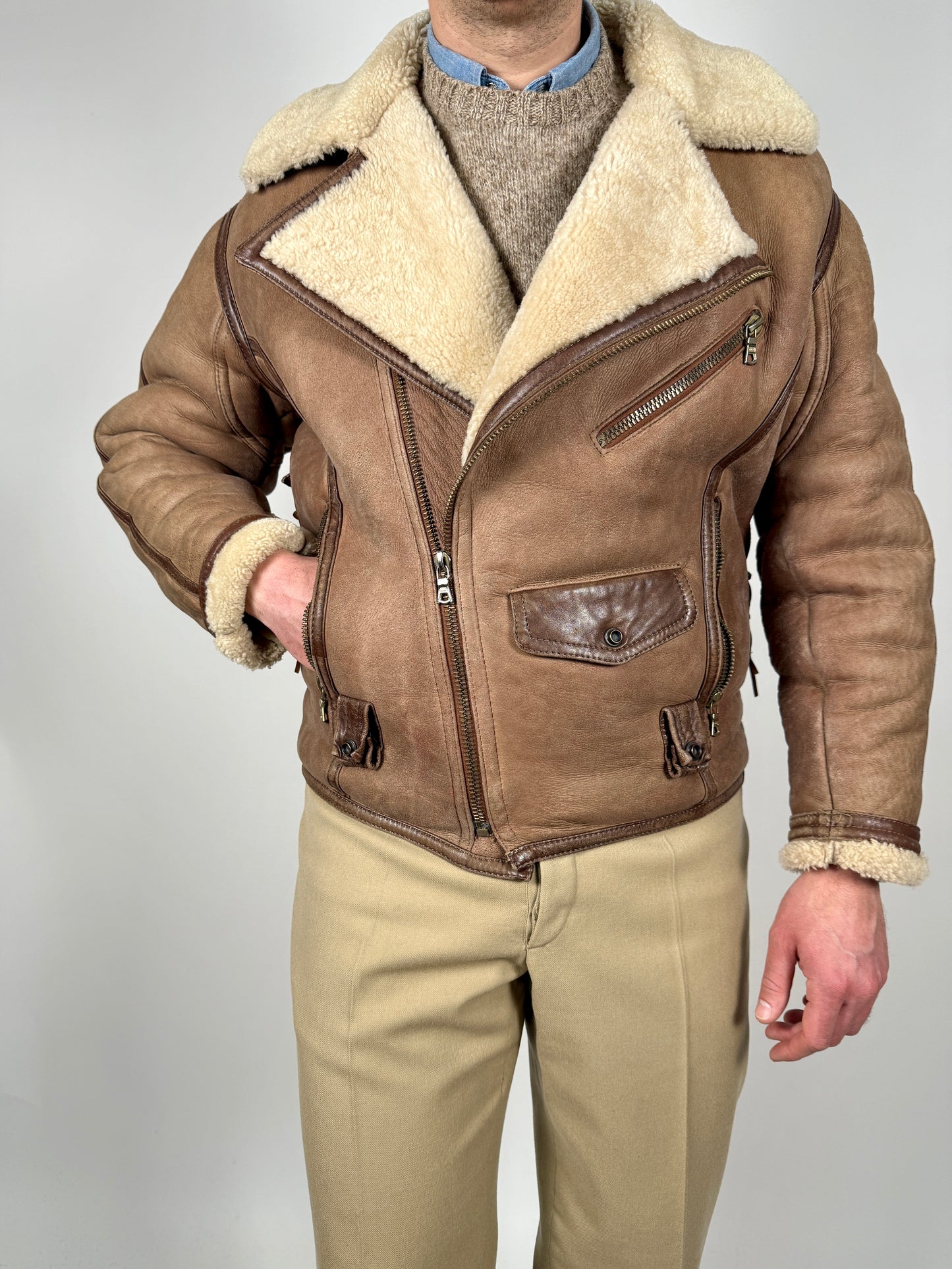 Chiodo in shearling Emporio Armani anni ‘80 - M