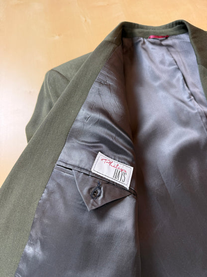 Completo anni '80 misto lana verde - tg. 48 drop alto