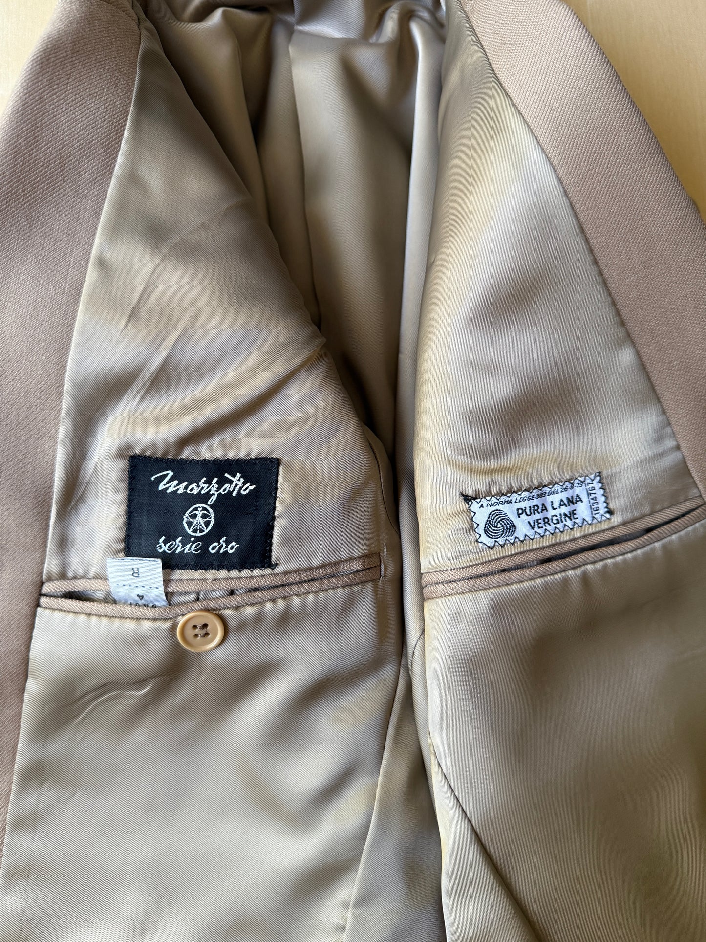 Completo Marzotto anni ‘70 in twill beige (NOS) - tg. 46/48