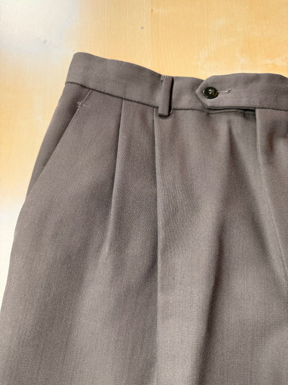 Pantaloni lana pettinata verde cachi - tg. 48