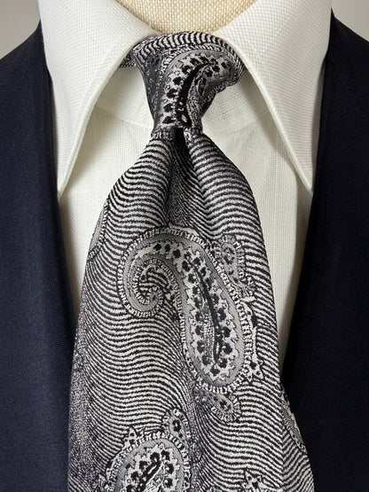 Cravatta Prochownick paisley argento jacquard