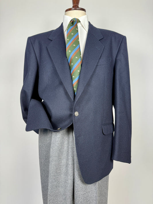 Blazer anni ‘70/‘80 flanella blu Marzotto - tg. 56/58