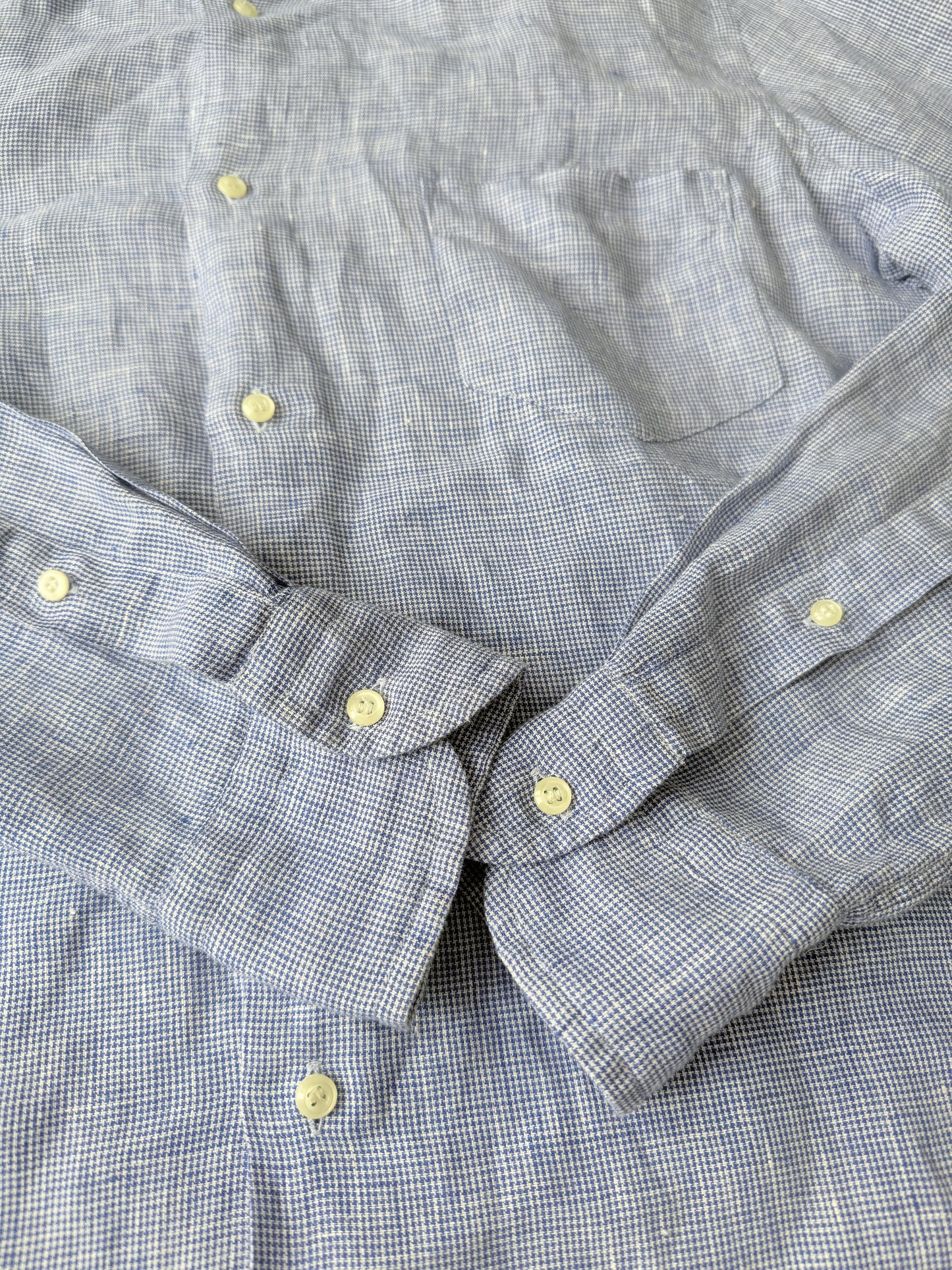 Camicia Boggi micro pied-de-poule puro lino - tg. M