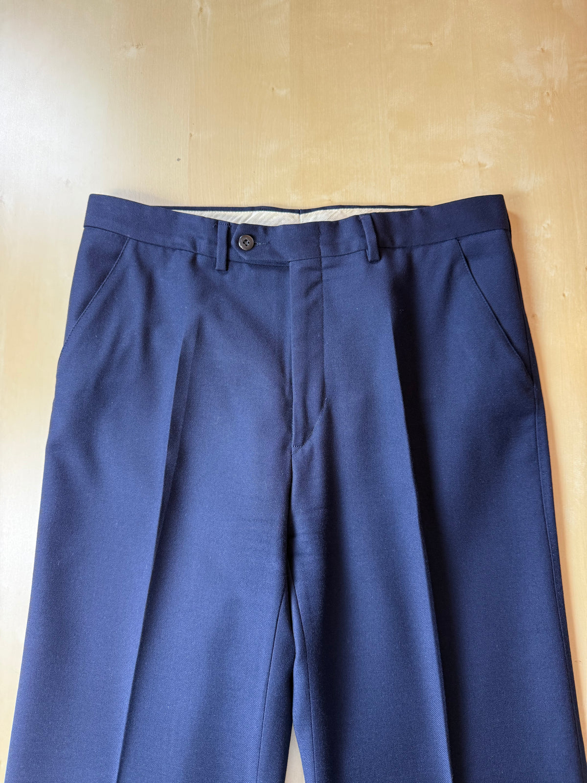 Completo doppiopetto anni '70 flanella blu - tg. 46