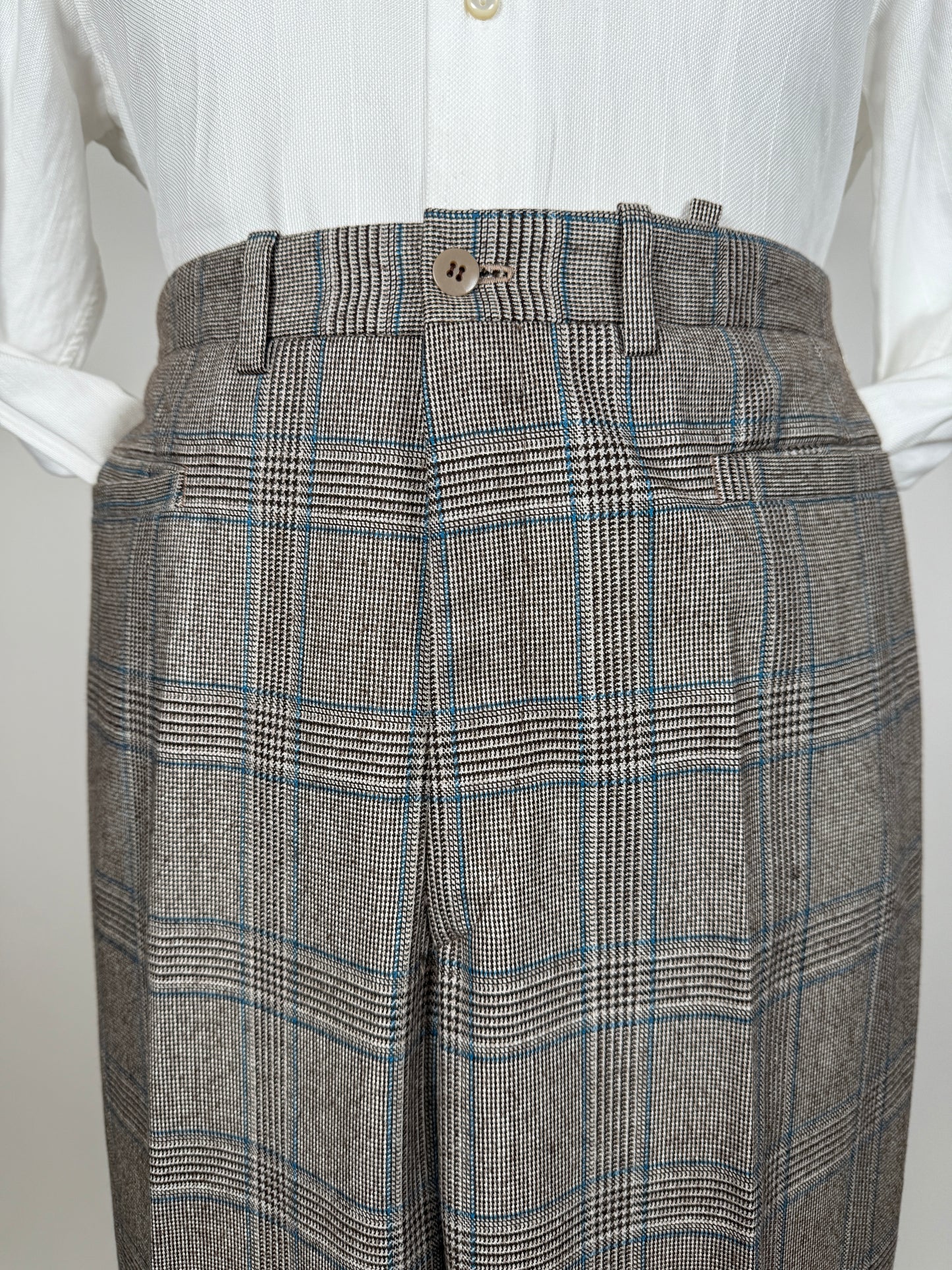 Pantaloni sartoriali anni ‘70 flanella principe di Galles - tg. 48