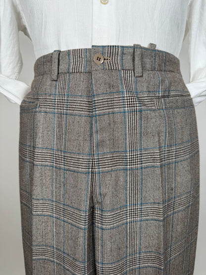 Pantaloni sartoriali anni ‘70 flanella principe di Galles - tg. 48