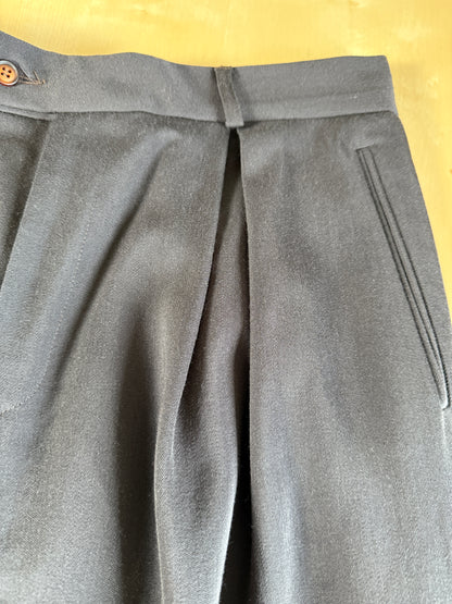 Completo doppiopetto anni ‘80 flanella verde petrolio - tg. 50/52 drop alto