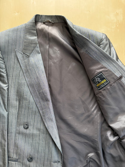 Completo doppiopetto anni ‘70/‘80 pura seta shantung - tg. 48/50