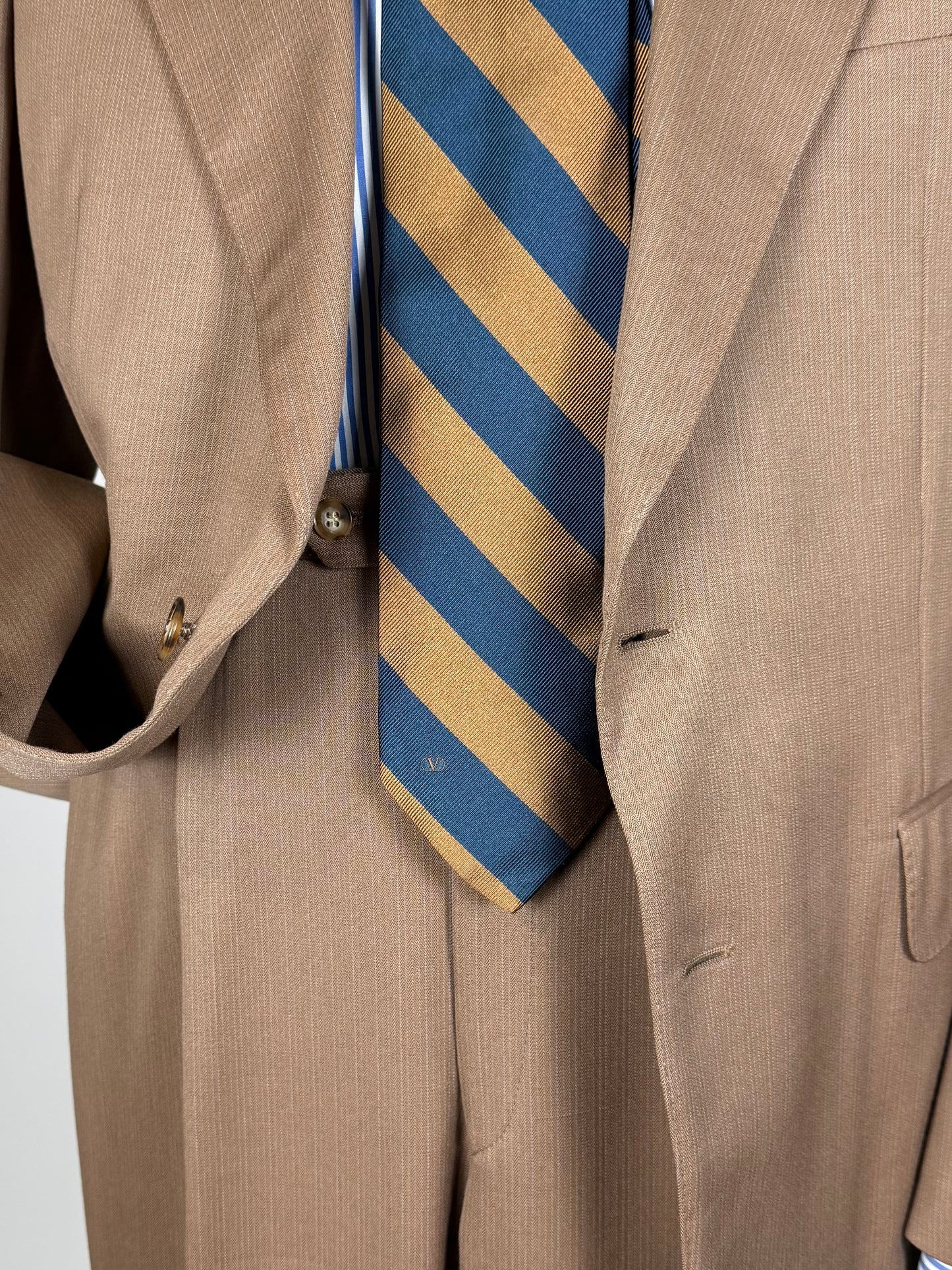 Cravatta Valentino righe blu e marrone