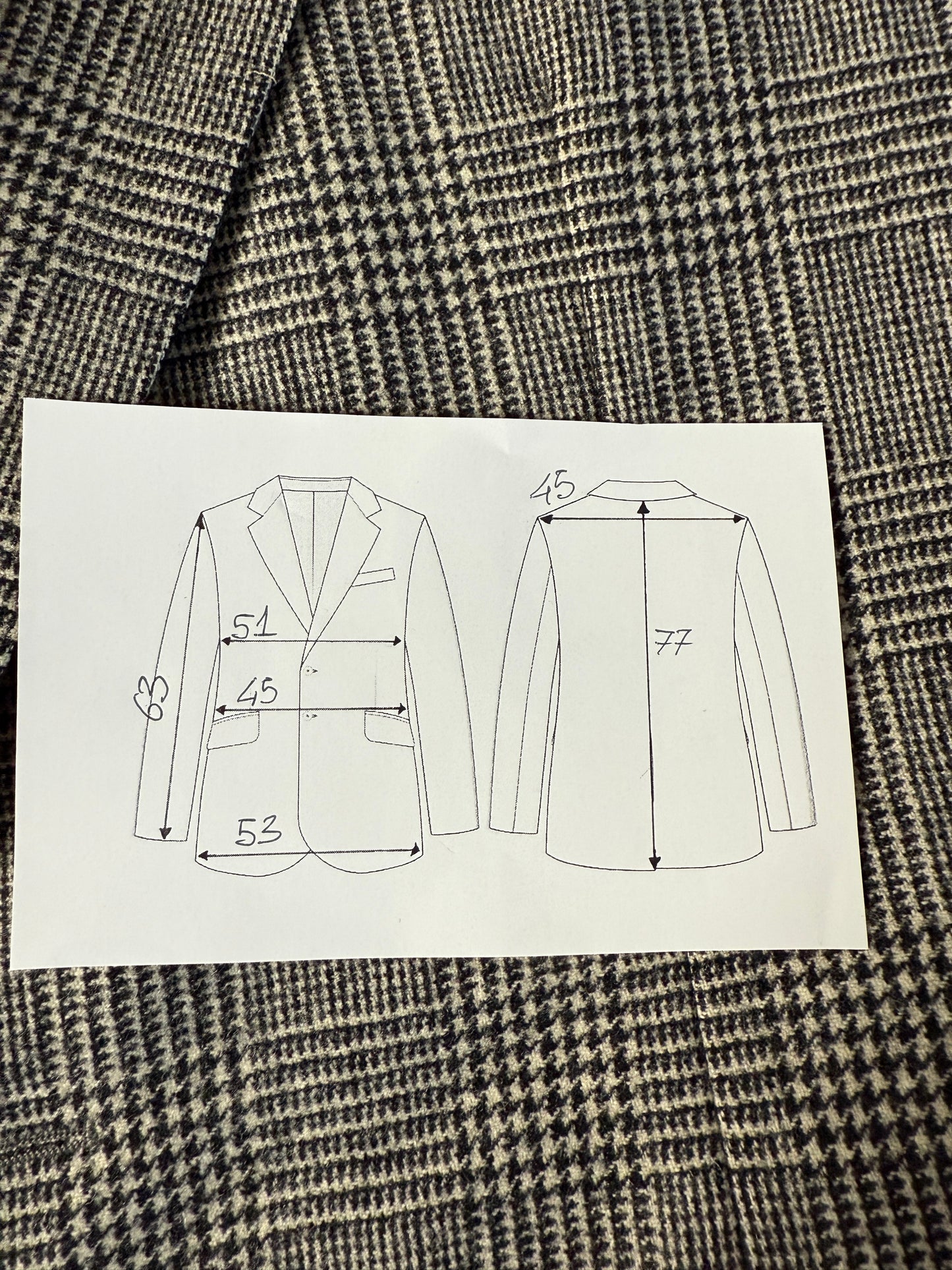 Giacca anni ‘70/‘80 in flanella principe di Galles scozzese - tg. 46