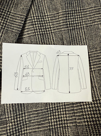 Giacca anni ‘70/‘80 in flanella principe di Galles scozzese - tg. 46