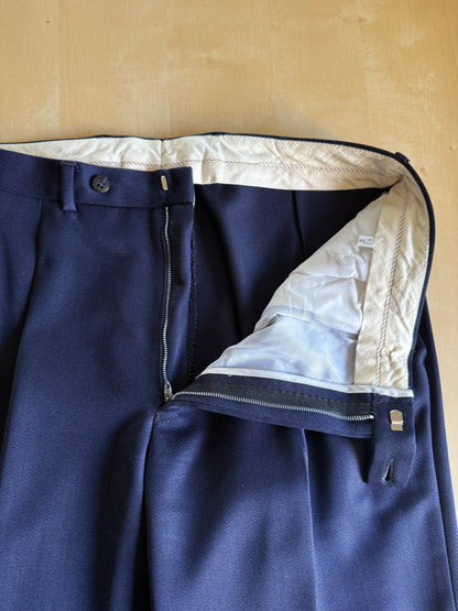 Pantaloni anni ‘70 in twill pettinato blu navy - tg. 50/52