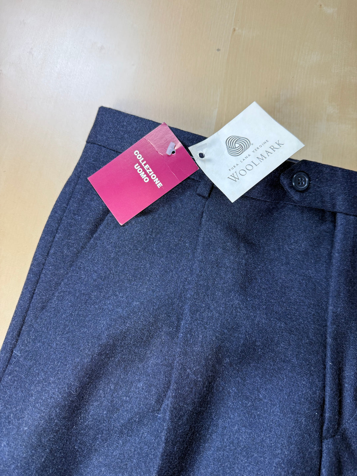 Pantaloni flanella blu notte anni '90 (NOS) - tg. 50
