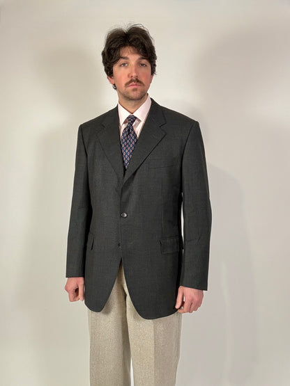 Giacca Caruso grisaglia cardata tessuto Loro Piana Zelander - tg. 54