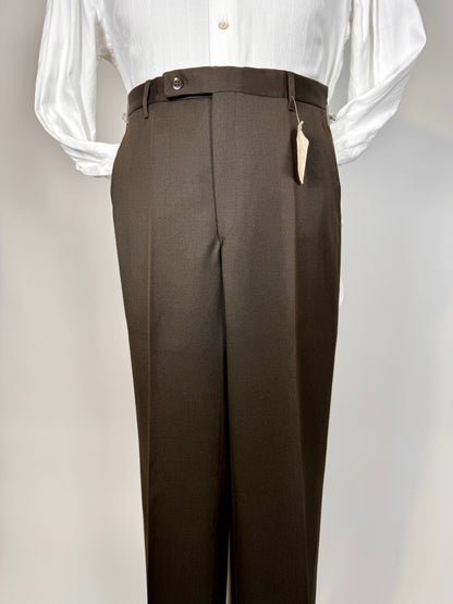 Pantaloni anni ‘70 twill pettinato marrone (NOS) - tg. 44