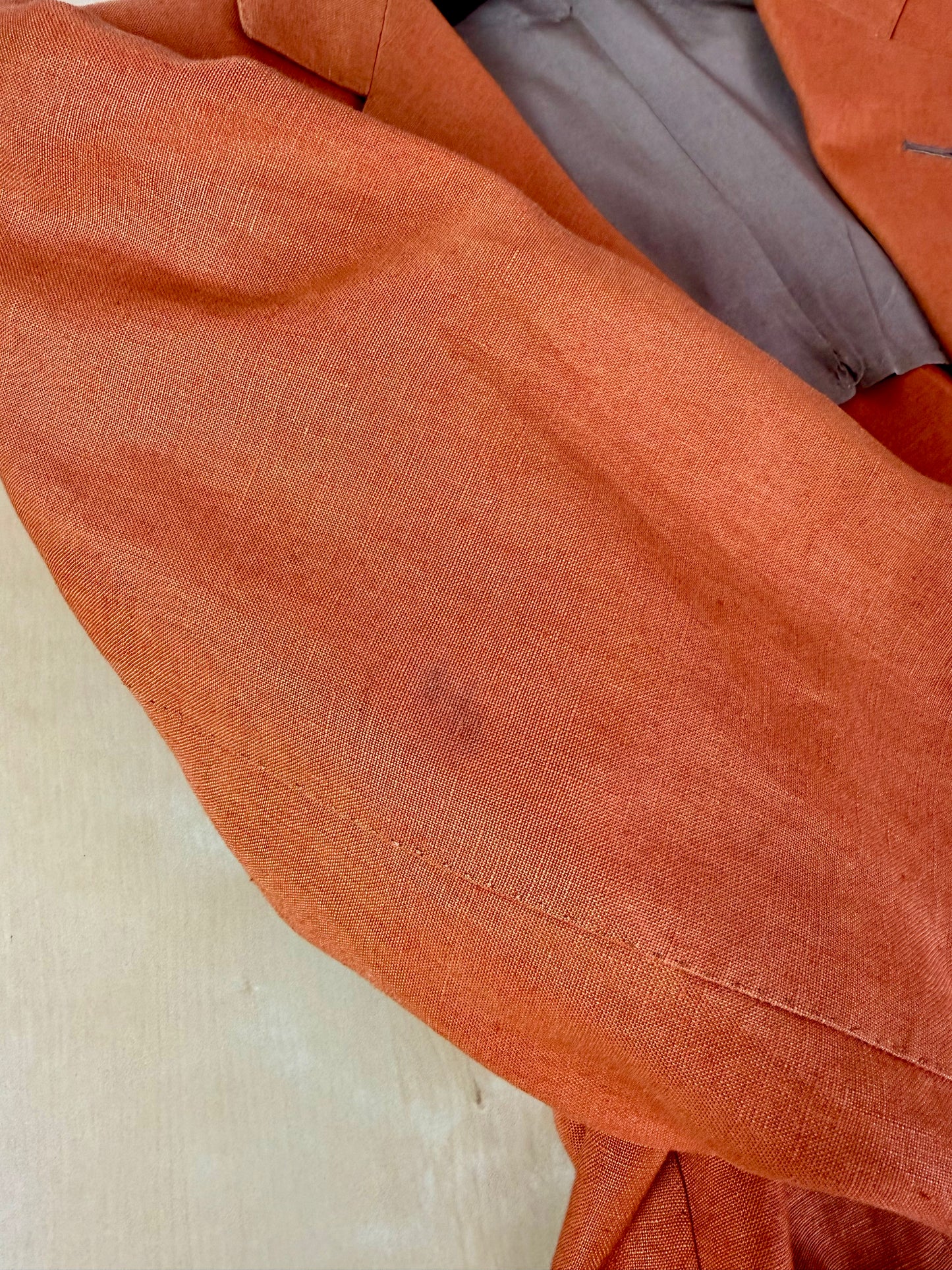 Giacca sartoriale D. Caraceni-Campagna lino irlandese arancio - tg. 50/52