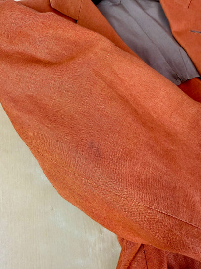 Giacca sartoriale D. Caraceni-Campagna lino irlandese arancio - tg. 50/52