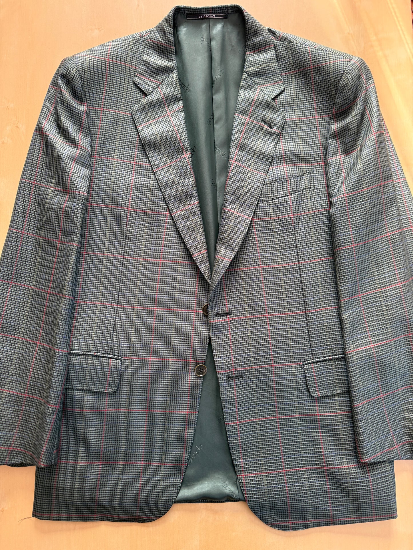 Giacca made-to-measure flanella pettinata pied-de-poule finestrato - tg. 50