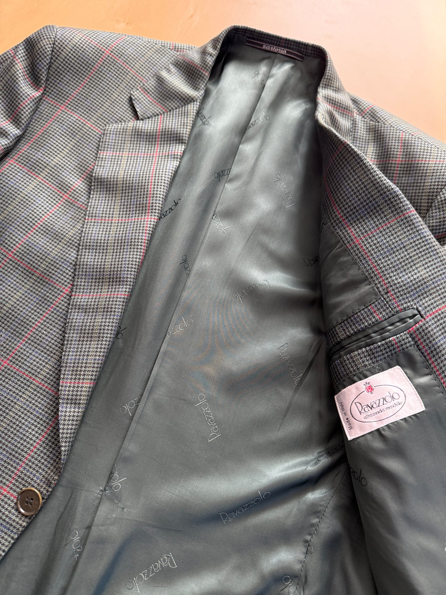 Giacca made-to-measure flanella pettinata pied-de-poule finestrato - tg. 50