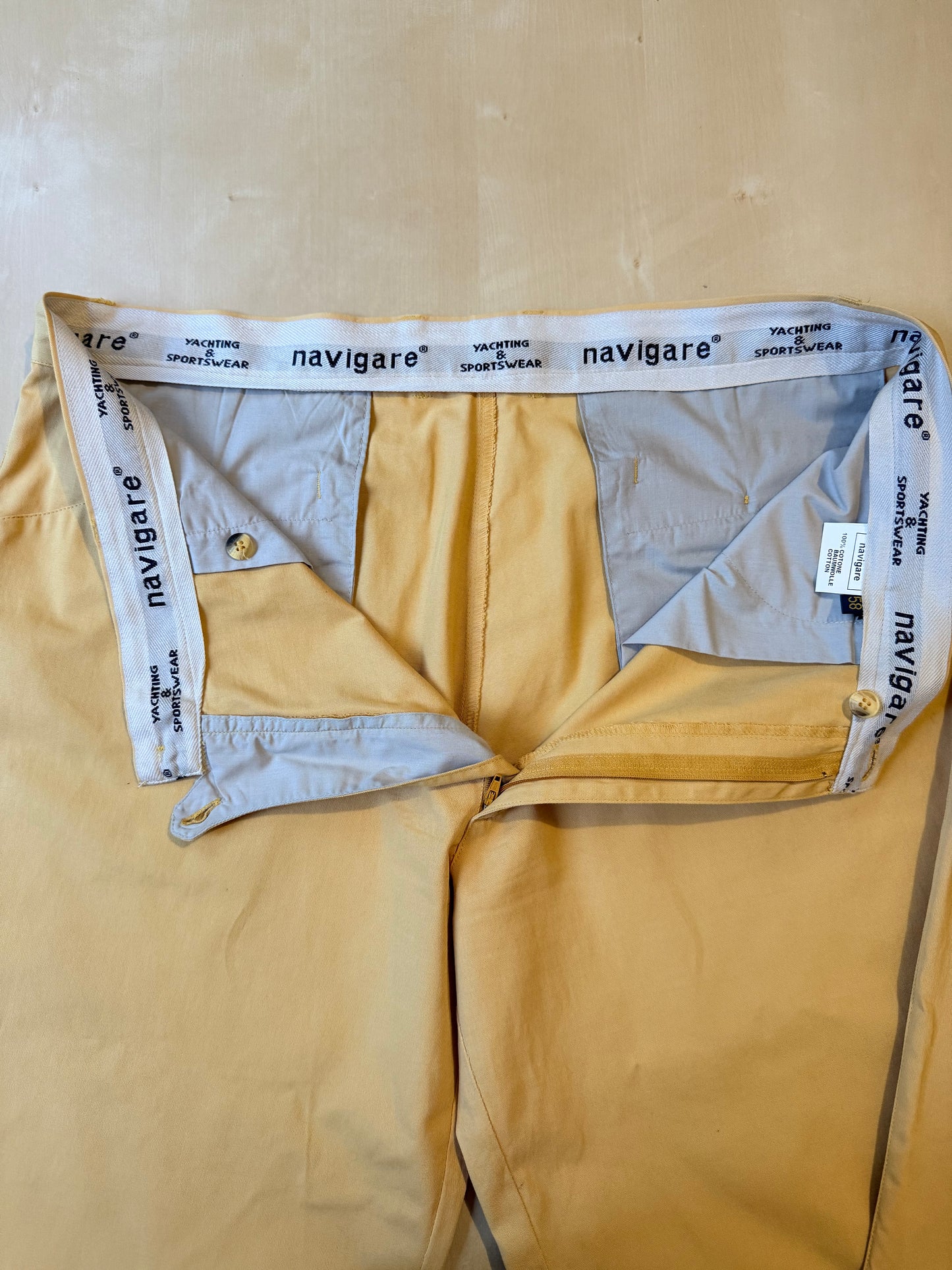 Pantalone chino color giallo crema - tg. 56/58