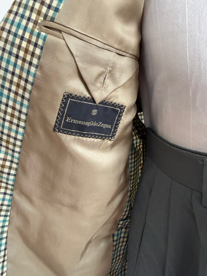 Giacca Ermenegildo Zegna quadretti fresco lana mezza fodera - tg. 52