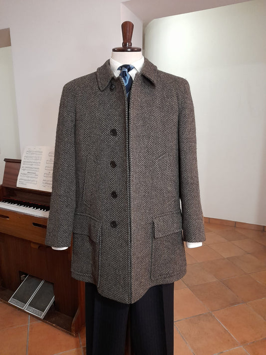 Cappotto raglan corto Aquascutum vintage in pura lana shetland