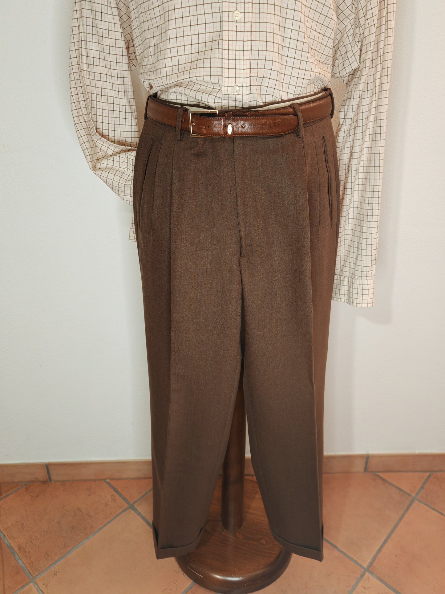 Pantaloni marroni lana - tg. 50