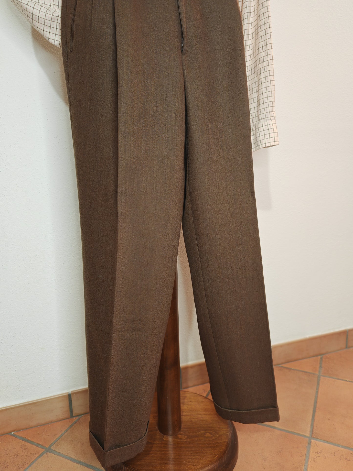 Pantaloni marroni lana - tg. 50