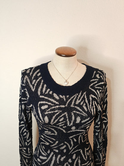 Pullover aderente Missoni anni '80 in rayon - tg. M