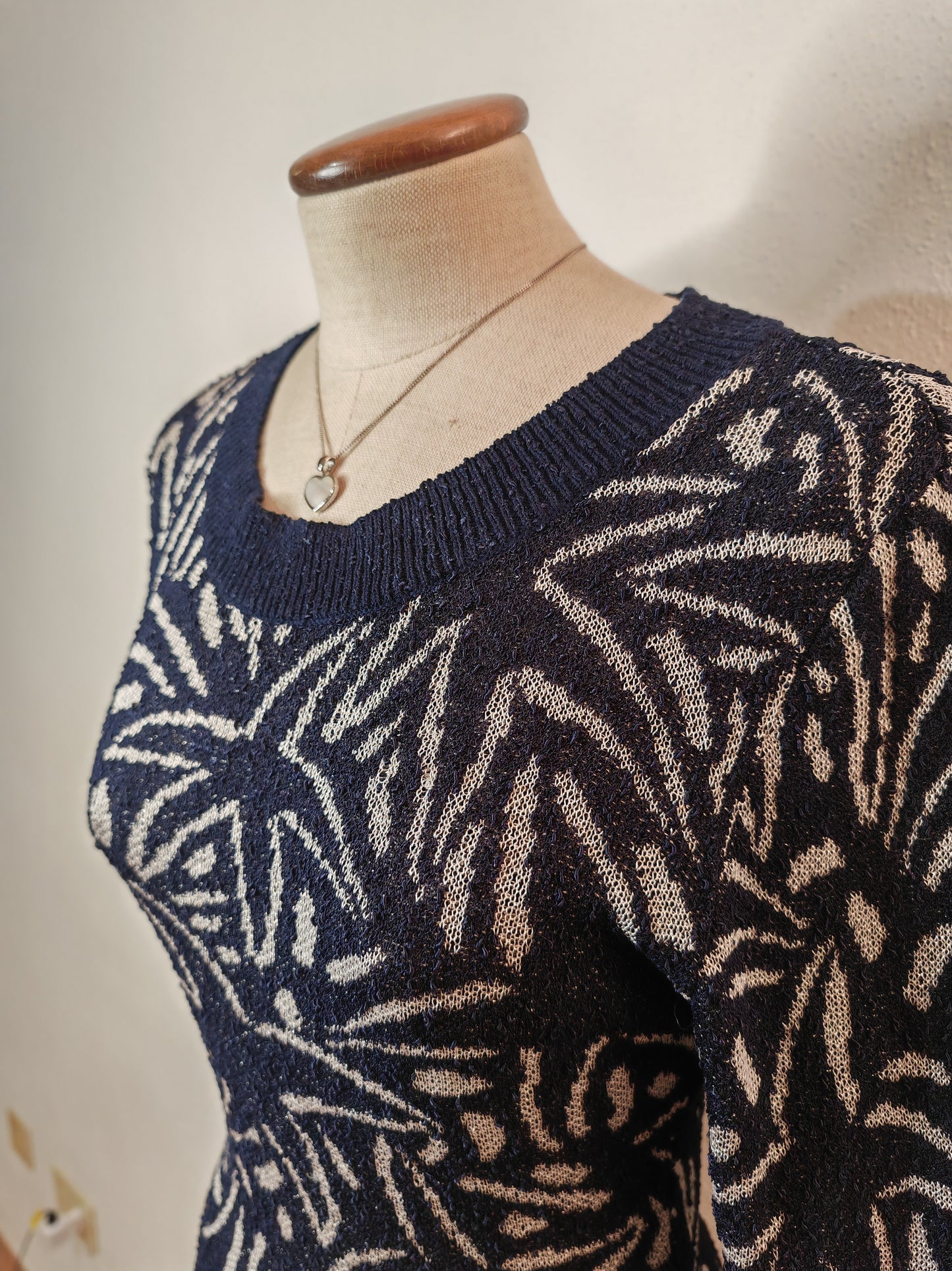 Pullover aderente Missoni anni '80 in rayon - tg. M