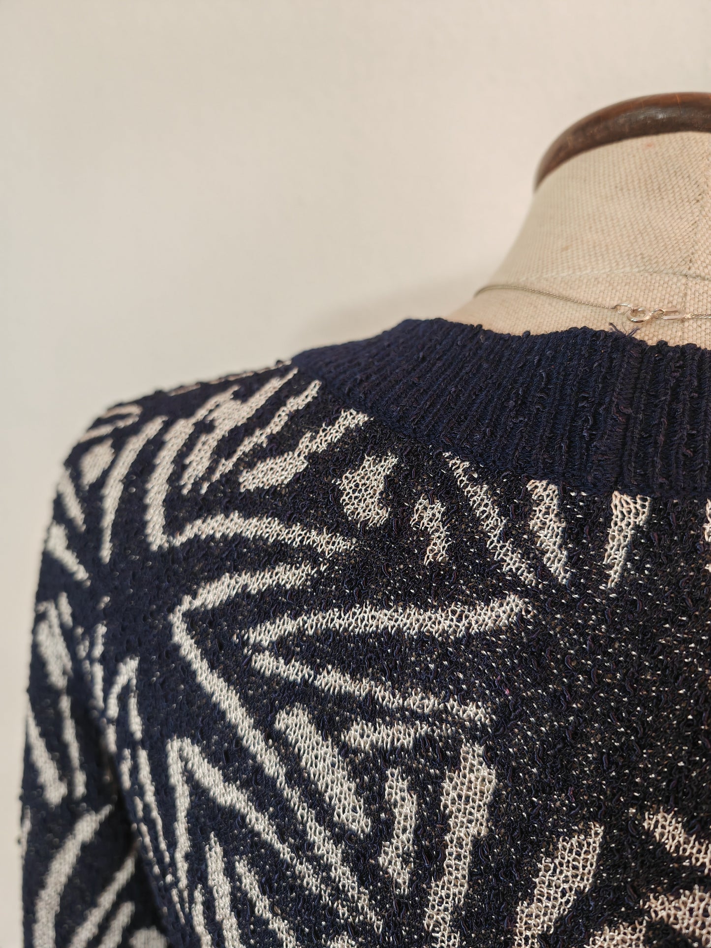 Pullover aderente Missoni anni '80 in rayon - tg. M