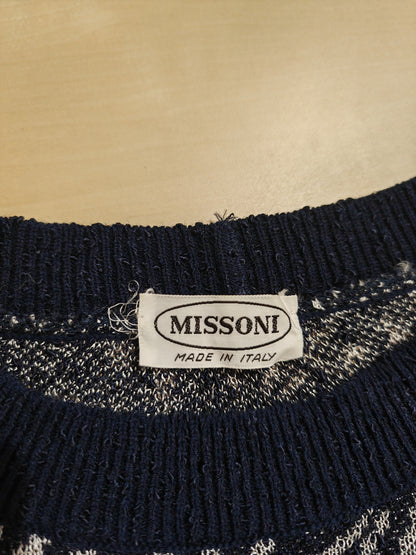 Pullover aderente Missoni anni '80 in rayon - tg. M