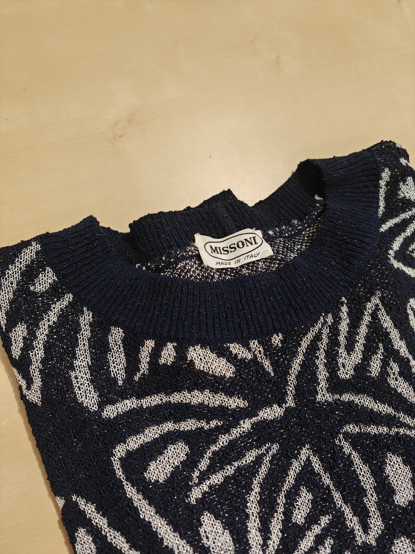 Pullover aderente Missoni anni '80 in rayon - tg. M