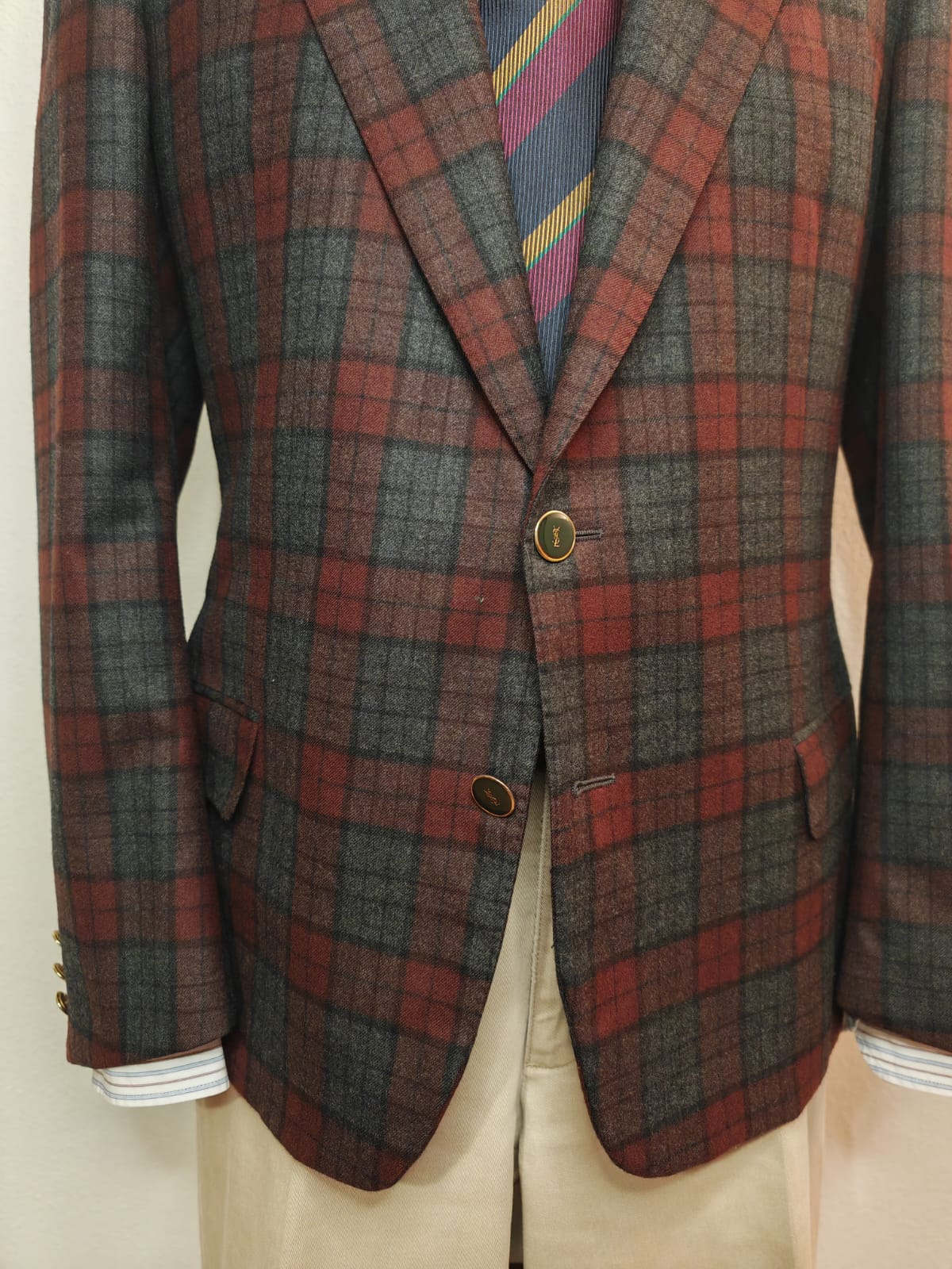 Blazer Yves Saint Laurent tartan vintage - tg. 52