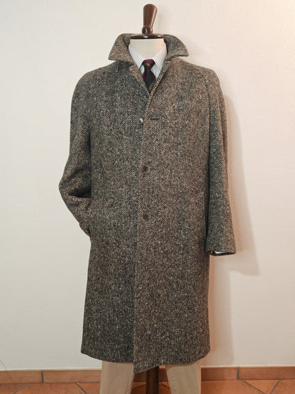 Cappotto tweed spinato raglan anni '70/'80 - tg. 52