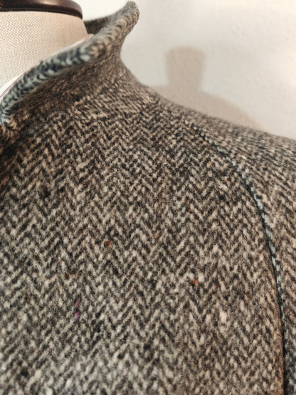 Cappotto tweed spinato raglan anni '70/'80 - tg. 52