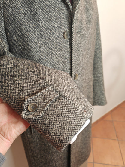 Cappotto tweed spinato raglan anni '70/'80 - tg. 52