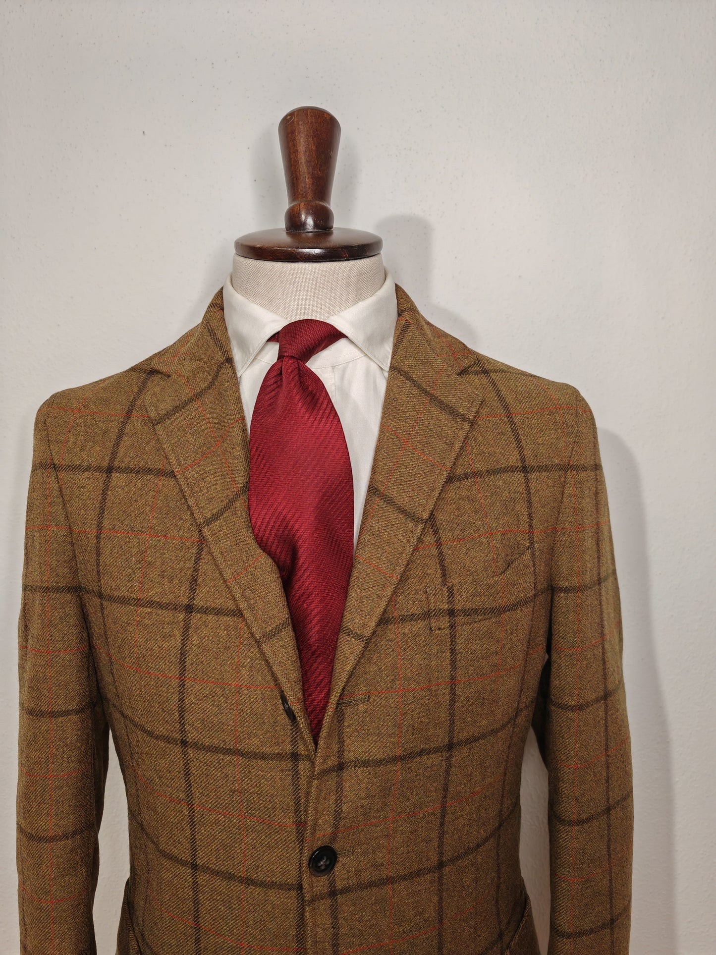 Giacca destrutturata Boglioli Coat, lana windowpane - tg. 48