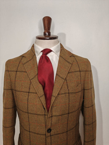 Giacca destrutturata Boglioli Coat, lana windowpane - tg. 48