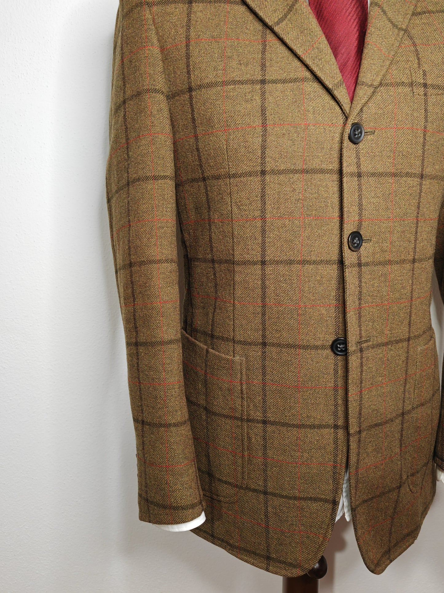 Giacca destrutturata Boglioli Coat, lana windowpane - tg. 48