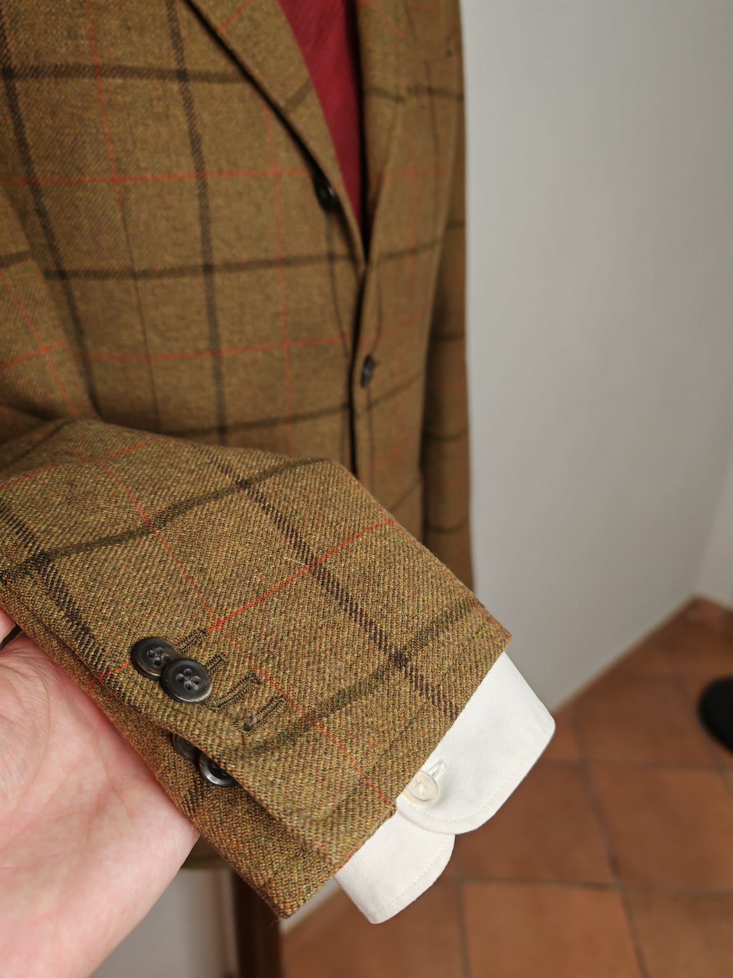 Giacca destrutturata Boglioli Coat, lana windowpane - tg. 48