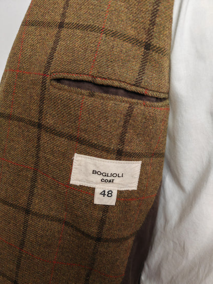 Giacca destrutturata Boglioli Coat, lana windowpane - tg. 48