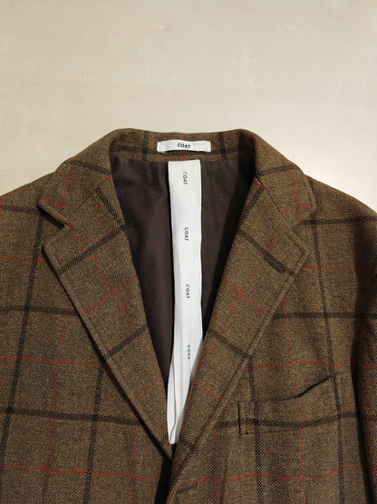 Giacca destrutturata Boglioli Coat, lana windowpane - tg. 48