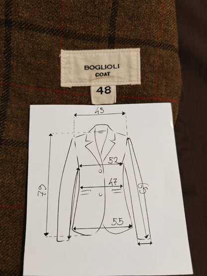 Giacca destrutturata Boglioli Coat, lana windowpane - tg. 48