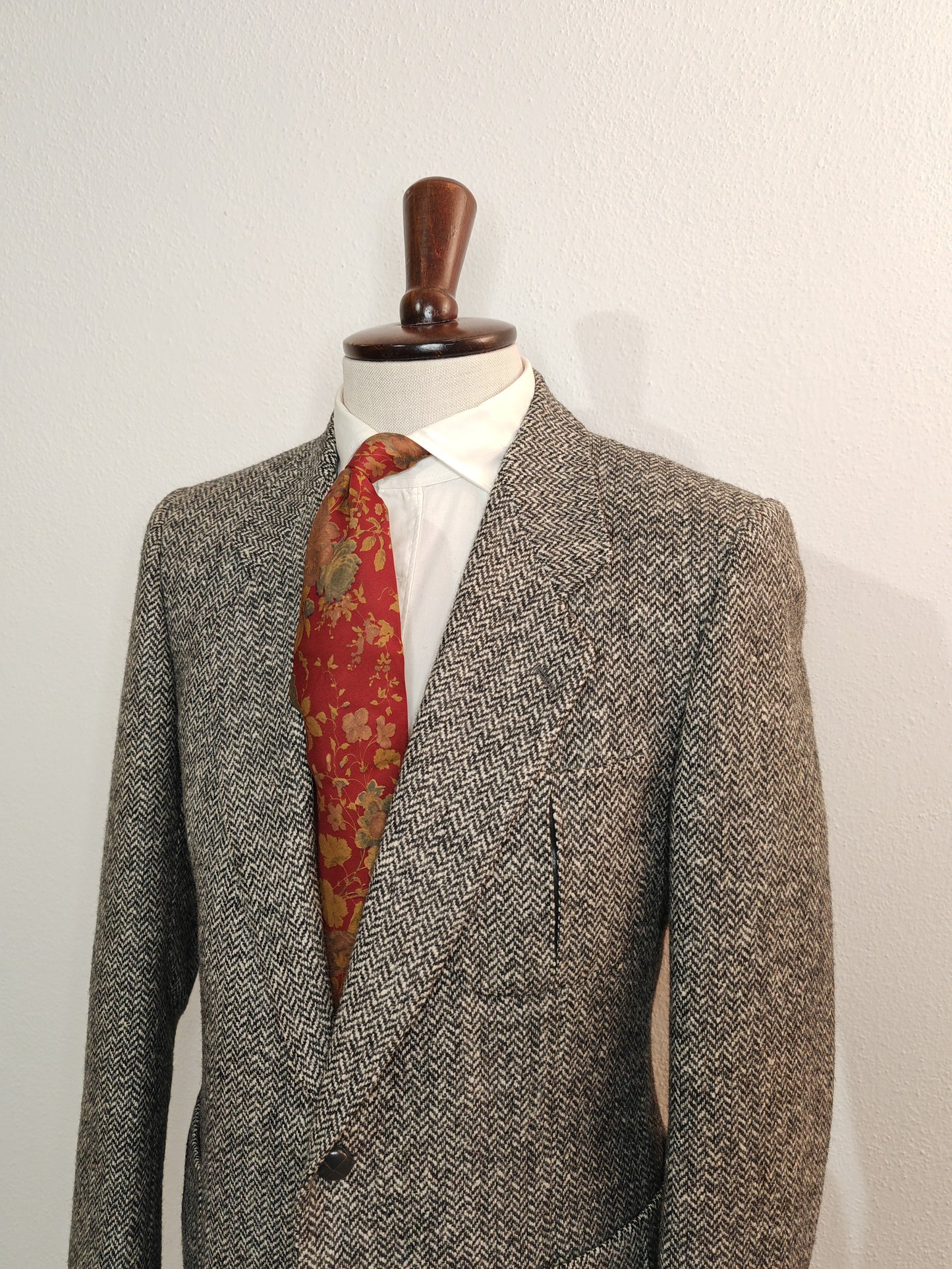 Giacca tweed scozzese spinato anni '70 - tg. 48