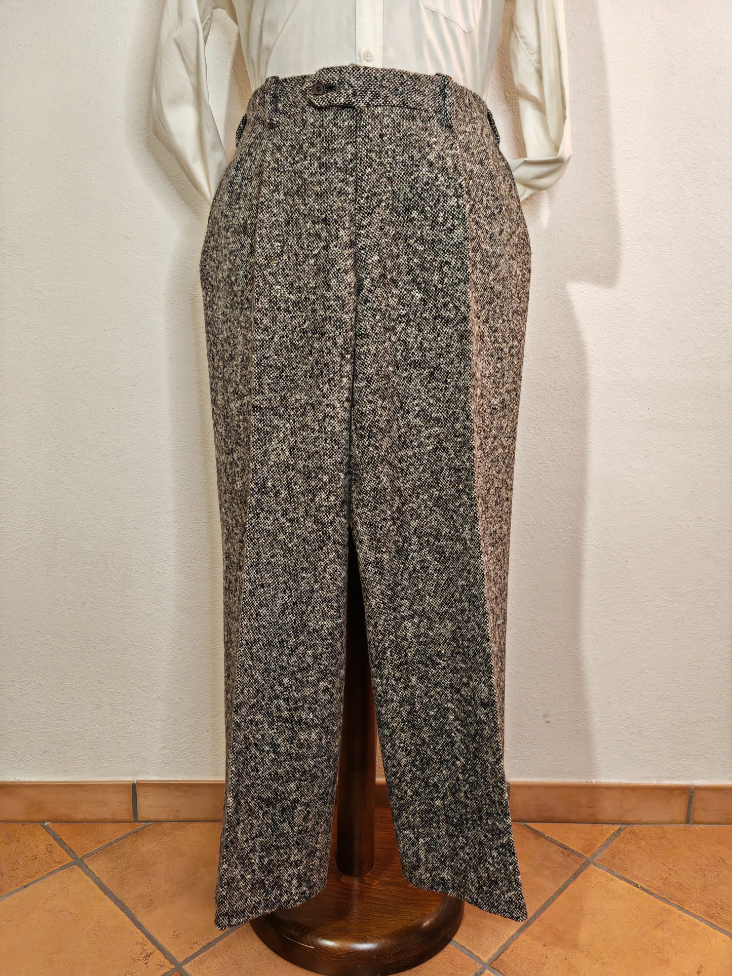 Pantaloni sartoriali pura lana "sale e pepe" - tg. 54/56