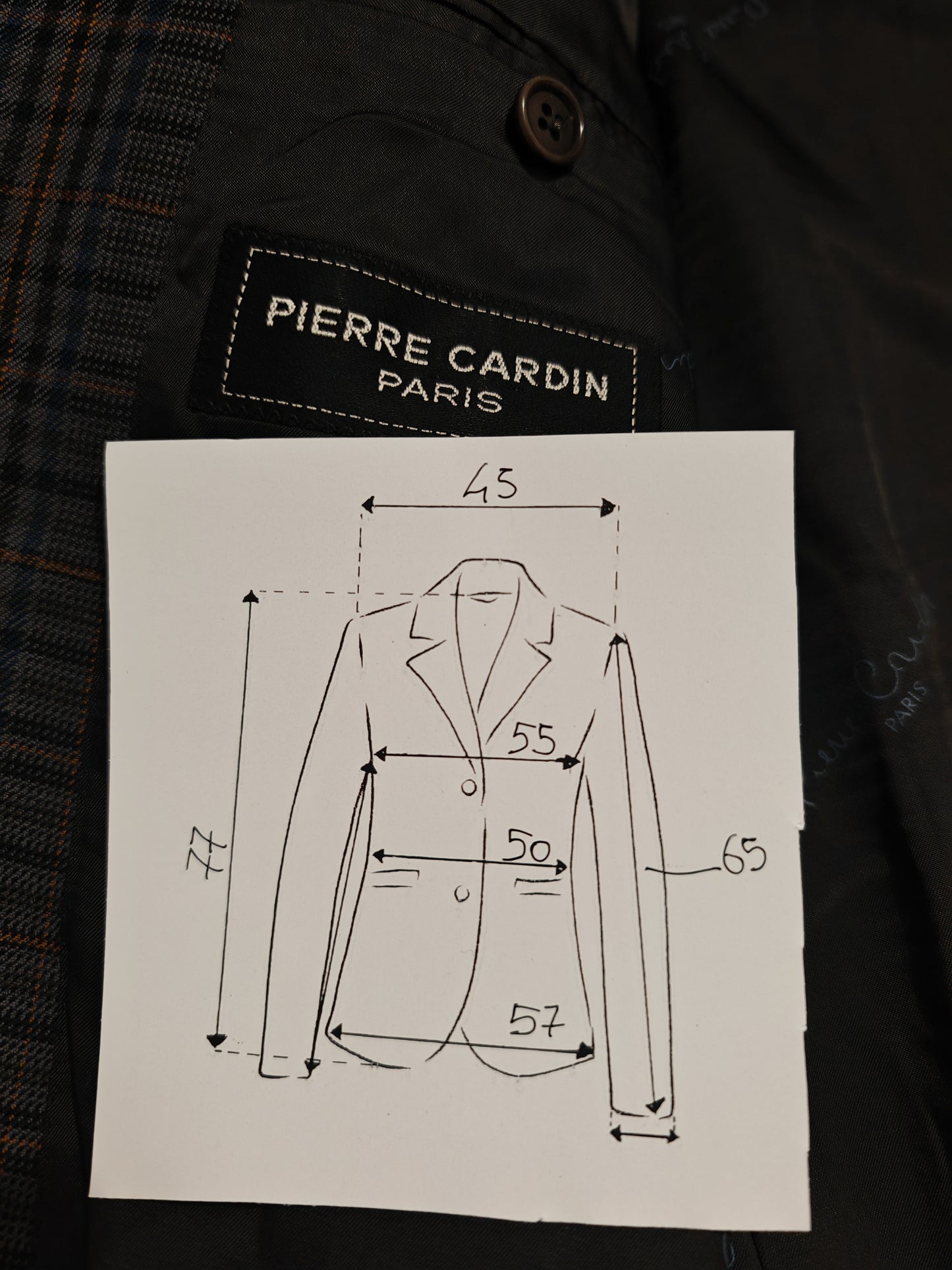 Blazer Pierre Cardin quadretti lana merino - tg. 50/52