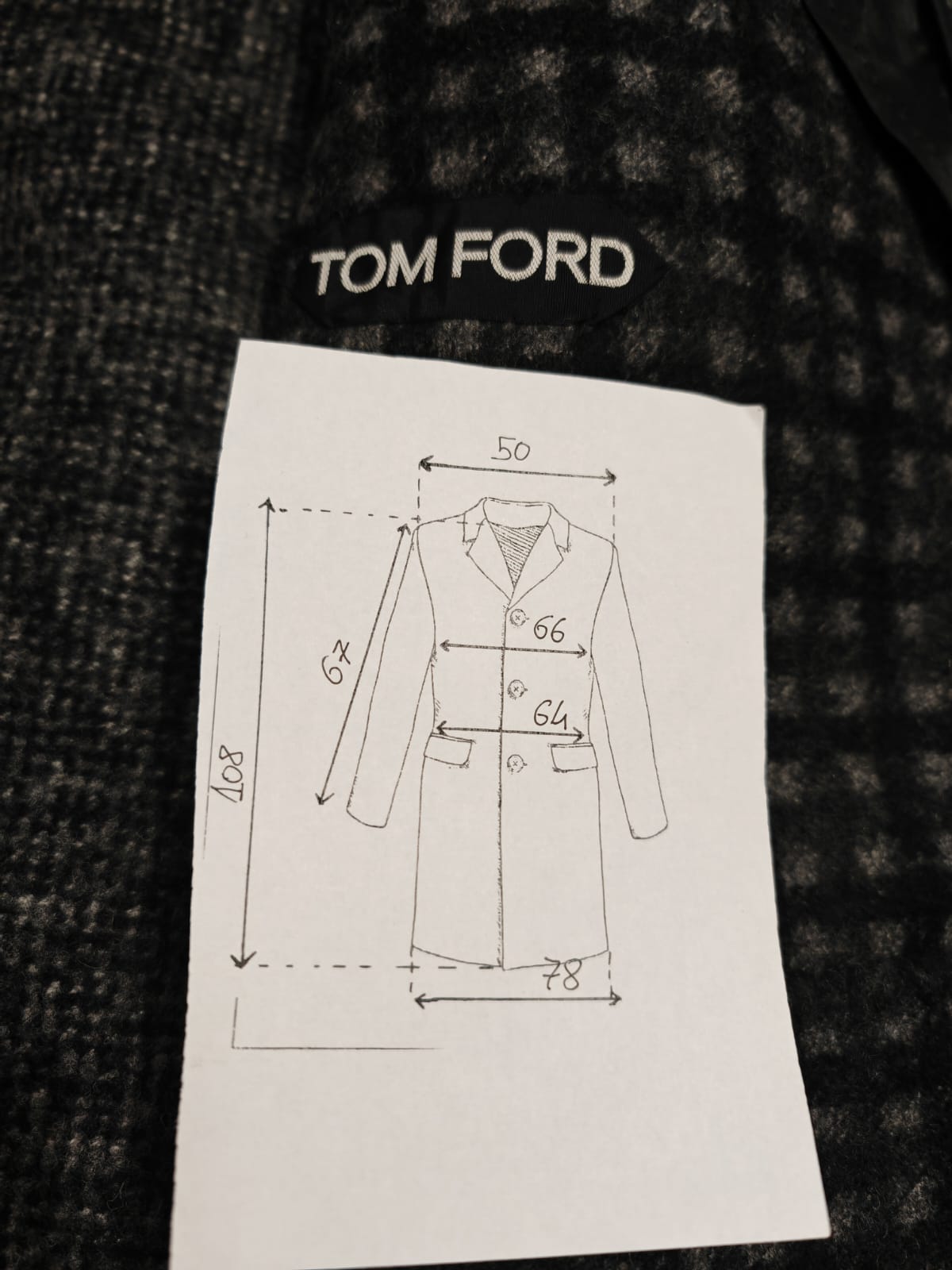 Cappotto Tom Ford doppiopetto in alpaca e lana - tg. XXL