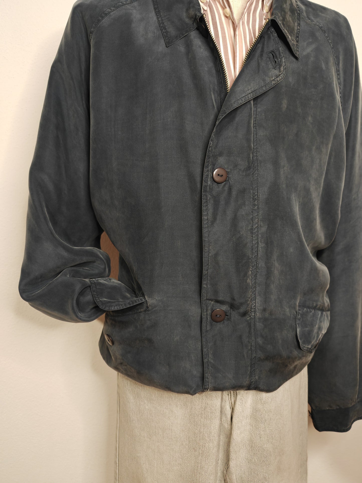 Bomber vintage in pura seta ssndwash - tg. 56