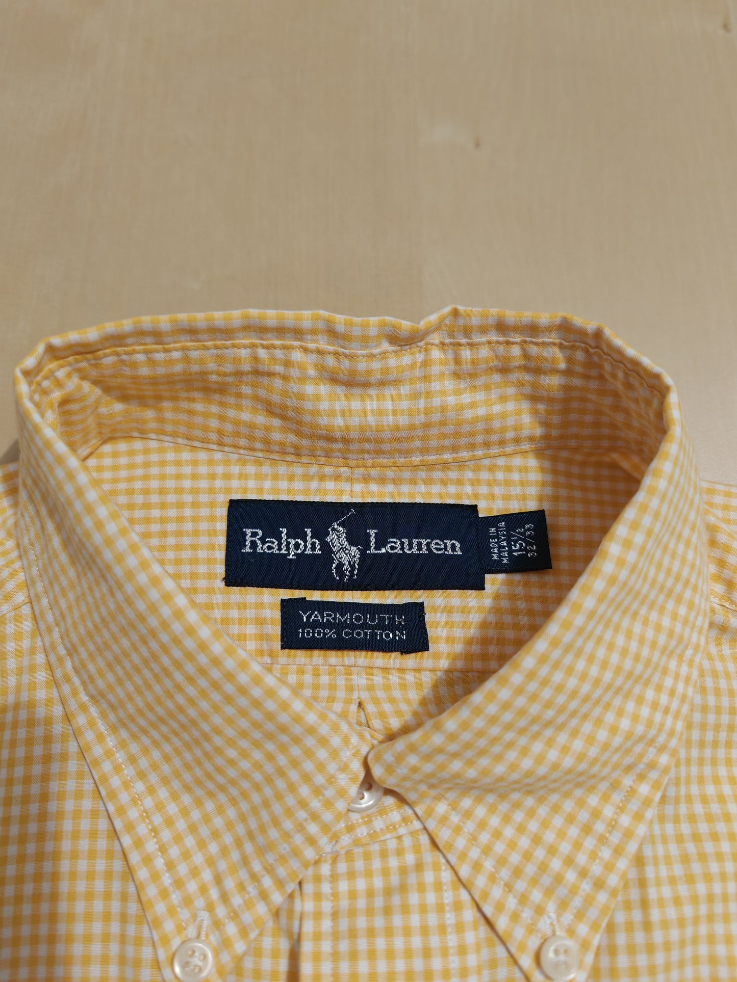 Camicia Ralph Lauren Yarmouth vichy giallo - 15 1/2